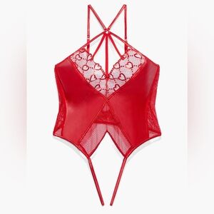 Savage x Fenty Open Bottom Teddy in Goji Berry 1X BNWT